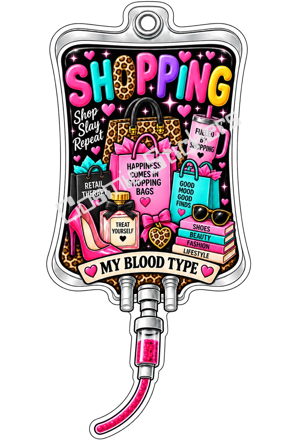 Shopping My Blood Type vinyl sticker