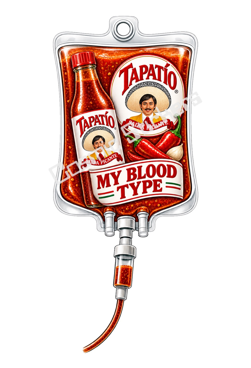 Tapatio My Blood Type vinyl sticker