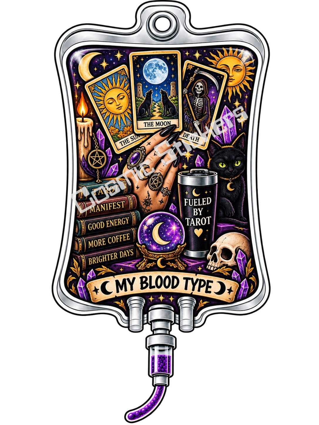 Tarot My Blood Type vinyl sticker