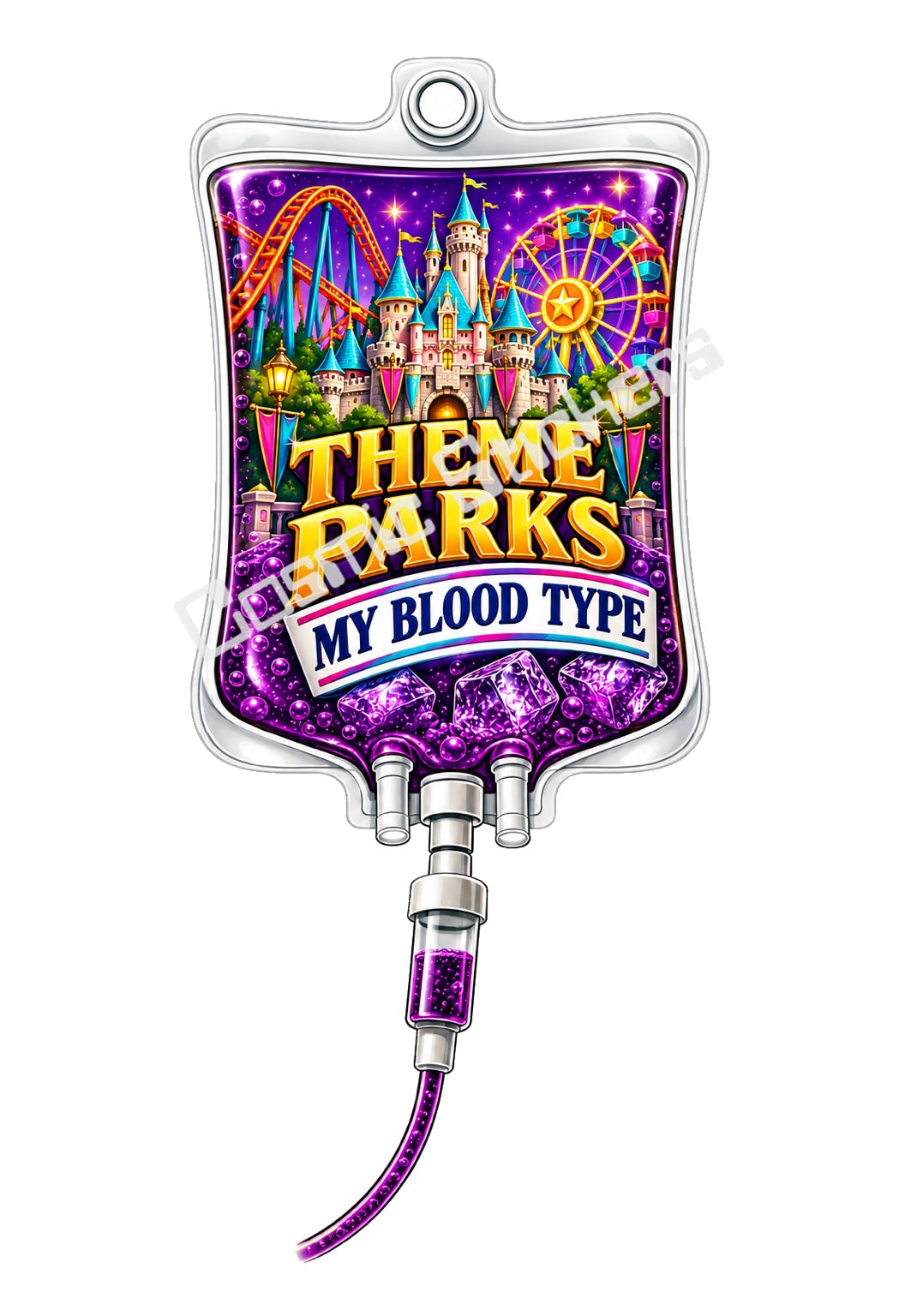 Theme Parks My Blood Type vinyl sticker